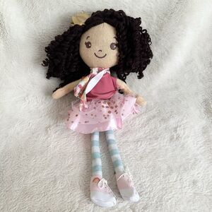 Sunny Days Hopscotch Lane Doll Plush Brown Curly Hair Crown 13” Toy